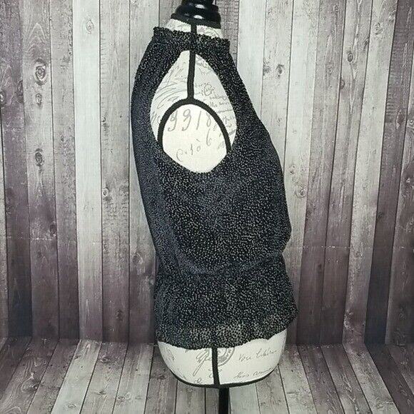 Ramy Brook Bobbi Printed Dot Silk Blend Sleeveless Mock Neck Blouse NEW Women XS - Picture 4 of 11